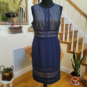 Navy Blue Dress w/ Beige Underlining